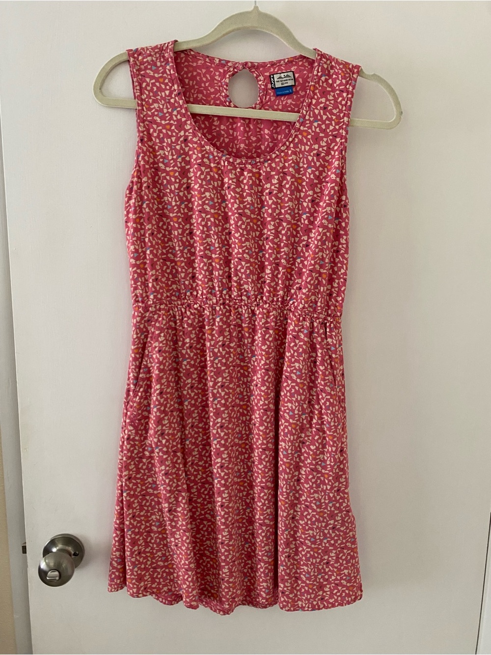 Kavu Pink Retro Print Day Dress 90’s confetti pattern Size Small